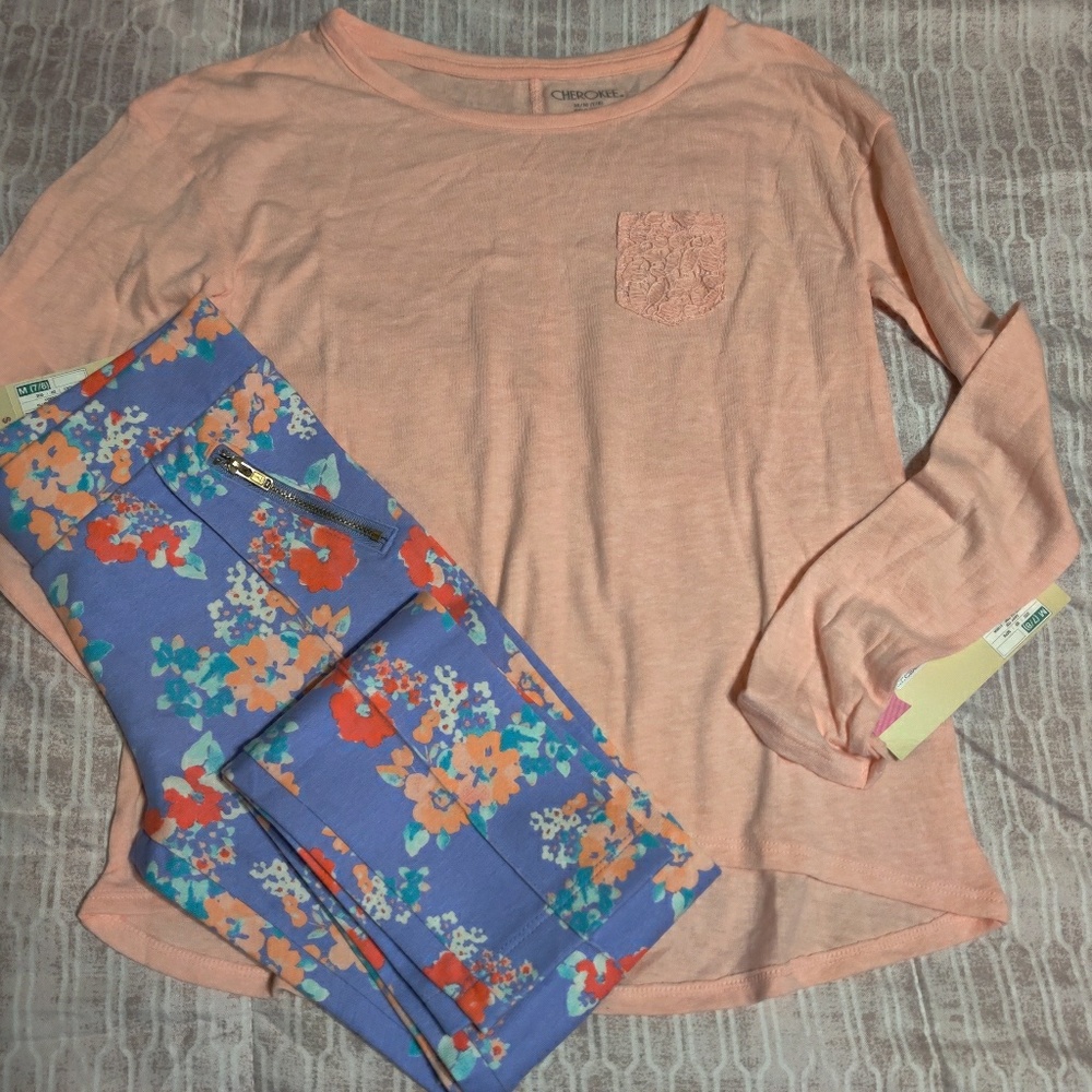 NWT Sz 7/8 Girls pants and shirt